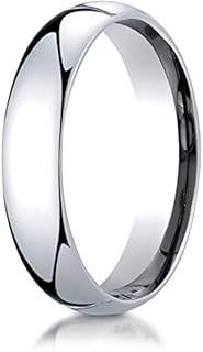 Benchmark Platinum 5mm Slightly Domed Super Light Comfort-Fit Wedding Band Ring (Sizes 4-15)