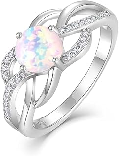 YL Celtic Knot Rings 925 Sterling Silver Twisted Ring Cubic Zirconia Infinity Statement Rings for Women