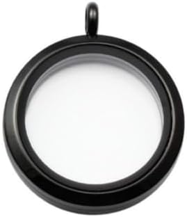 Memory Locket Charms,DIY Floating Round Locket Pendant, Living Floating Memory Lockets for Women Friendship Necklace Memory Nostalgic,30mm