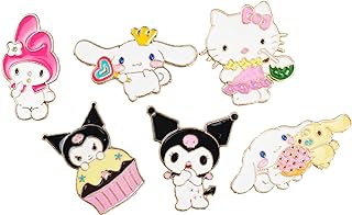 6 Pcs Anime Brooch Pins Kitty Enamel Pins for Backpacks Clothing Jackets Hats Kawaii Cartoon Cat Dog Decoration Gifts