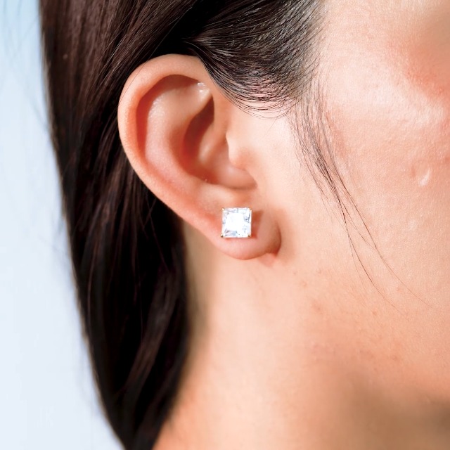 Swarovski Zirconia Square Stud Earrings
