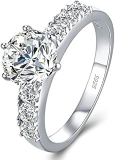 Elegant Atylyk 2ct Moissanite Engagement Ring with White Gold Plated Silver for Women
