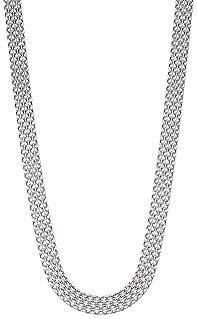 Savlano 925 Sterling Silver Italian 10mm Bismark Diamond Cut Mesh Link Chain necklace With Gift Box For Women - Made in Italy