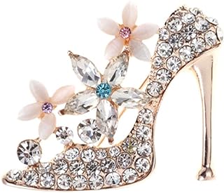STOBOK High Heeled Shoes Brooch for Women,Rhinestone Inlaid High Heel Shoe Brooch Pin Breastpin Scarf Shawl Clip for Women Girl Jewelry Gift High Heel Lapel Pin Diamond Ornaments