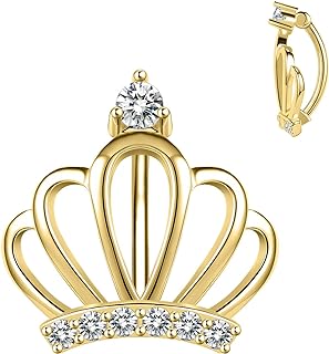 14G 925 Sterling Silver Clicker Belly Button Ring Crown Shape Belly Barbell Piercing 10/12mm Reverse Curved Hoop Navel Barbell Piercing Jewelry Silver Gold 1pc