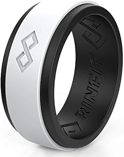 Rinfit Silicone Rings for Men - Mens Silicone Wedding Bands - Infinity Ring with 2 Layers - Rubber Wedding Ring - Patented Design