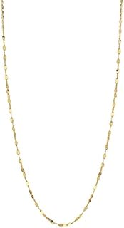 PORI JEWELERS 10K Solid Gold 1.0MM Diamond Cut Mirror Chain Necklace -Two Colors Rose and Yellow Gold,Unisex Sizes 16"-30"