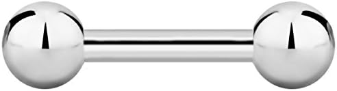 Forbidden Body Jewelry nipple barbell, nipple bars, silver nipplerings piercing Surgical Steel 8g - 18g Straight Barbell Body Jewelry (Sold Individually)