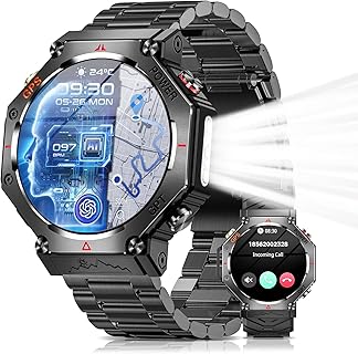 Fusho多機能スマートウォッチ、GPS内蔵でBluetooth通話対応、1.39インチ画面と3ATM防水。様々な運動モードを搭載し、あらゆる通知に対応。