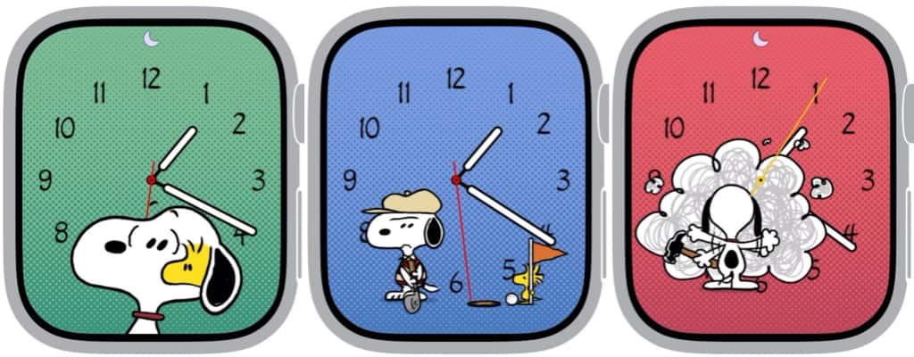 スヌーピー文字盤のアニメーションを楽しむ