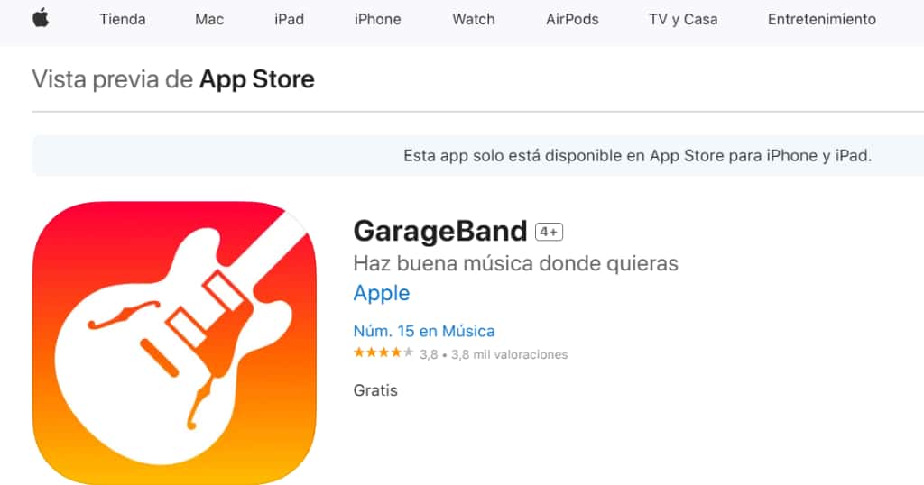 GarageBand en App Store
