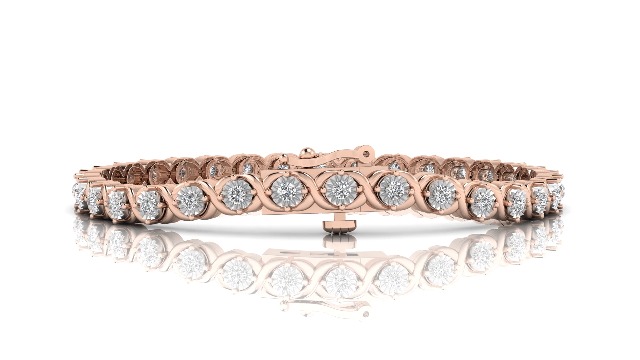 La4ve Diamonds Classy 1.00 Carat Real Diamond XO Bracelet (J, I3) Prong Set Rhodium Plated Over Sterling Silver Wedding Fashion Jewelry for Women Girls (White, Yellow, Rose Gold Tone)