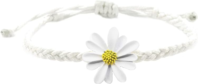 Sunflower Daisy String Beaded Bracelets Handmade Braided Rope Bracelets Colorful Flower Rainbow Flora Boho Charm Fashion Unique Trendy Dainty Bohemian Bracelet for Teen Girls Preteens Women brazalete de mujer pulsera de mujer