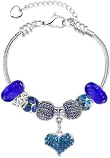 Fit Pandora Bracelets with Charms Set Teen Girls Gifts Ideas Adjustable 6.7-8.3 Inch Love Heart Jewelry with Gift Card