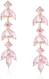 ATIMIGO Pink Rhinestone Marquise Drop Dangle Earrings with Snap Back for Women - Elegant Zinc Crystal Wedding and Formal Accessory