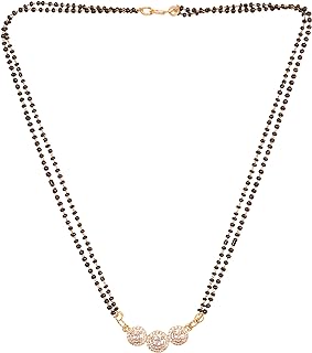 by Touchstone Indian Bollywood Wedding Bridal Designer Jewelry Mangalsutra Set Black Beads In Gold Tone For Women.