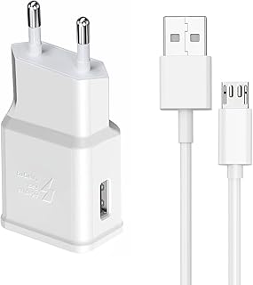 Chargeur universel LIANSUM avec câble Micro USB 1.5m, charge rapide 18W, blanc, adapté pour téléphones et tablettes avec port Micro-USB - idéal pour la maison ou en déplacement