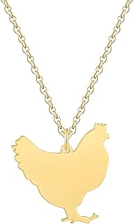 Stainless Steel trend fashion glossy animal pendant necklace Cold-blooded animal Lizard Kangaroo Duck Chicken necklace for women and girls
