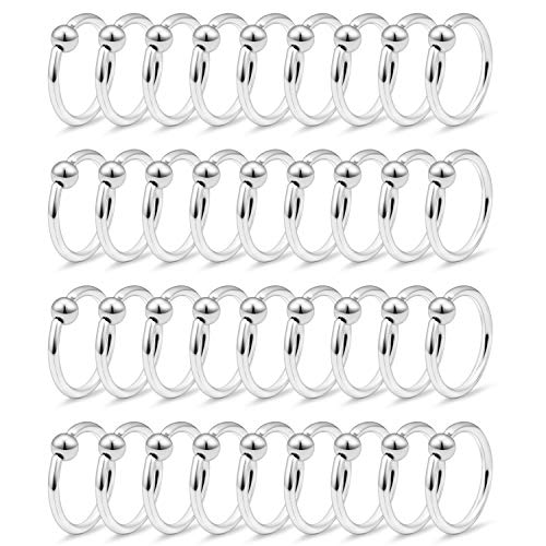 Ftovosyo 14G 36PCS Captive Bead Ring Stainless Steel Nose Nostril Septum Tragus Helix Nipple Lip Eyebrow Earring Hoop Rings for Women Girls