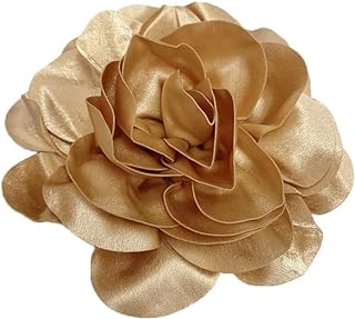 Flower Brooch, 7.5in Dainty Satin Elegant Camellia Flower Big Brooches Lapel Pins Oversized Rose Flower Large Brooch Pin for Women Wedding Party Banquet Dress Suit Clothes Accessories Jewelry Gifts