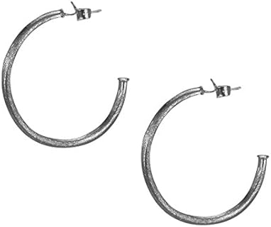 Everybody's Favorite Petite 1.5 Inch Tubular Lightweight Hoop Earrings in Brushed Gunmetal Silver Plated