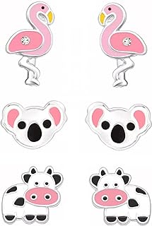 KIWI DAISY .925Sterling Silver Set Stud Earrings (Hypoallergenic)