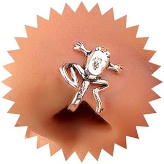 Clip-On Frog Nose Ring in Sterling Silver and Stainless Steel for Women and Girls - Vintage Design Non-Pierced Jewelry Accessory