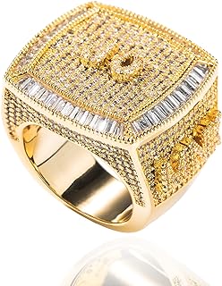 CJWN·O Custom Name Rings Fashion Hip Hop Letters Rings For Men Women Full Iced Out Cubic Zirconia Personalized Jewelry Gifts