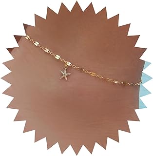 Andelaisi Boho Starfish Pendant Anklet with Gold Plated Alloy Chain and Lobster Claw Clasp - Stylish Minimalist Jewelry for Women and Girls