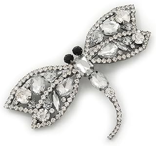 Exquisite Uranium Glass 'Dragonfly' Brooch with Secure Pin Clasp for Fashion Lovers, in Unique Dragonfly Design