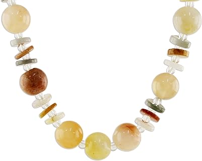 NOVICA Handmade .925 Sterling Silver Jade Quartz Beaded Necklace Glass from Thailand Green Strand Birthstone [25 in L 14 mm W] 'Moonlight Discs'