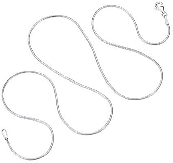 MILACOLATO 925 Sterling Silver Chain Necklace for Women Men 1MM 1.5MM Solid Round Snake Chain Necklace Rhodium Plated Durable Italian Silver Necklace Chain Jewelry - Lobster Clasp - 16"-24"