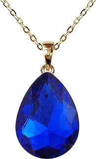 Navachi 18k Gold Plated Water Drop Pear-Shaped Zircon Pendant Necklace 16"+2"