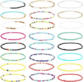 Diamday Handgefertigte Perlen Armbänder für Frauen mit Elastischem Verschluss, in Verschiedenen Farben, Aus Hochwertigen Materialien und Ideal für Strand- und Sommeroutfits