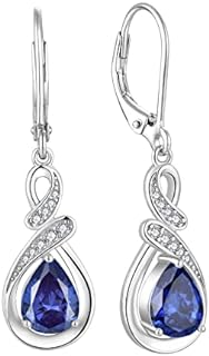 Earrings Women Leverback Earrings 925 Sterling Silver Cubic Zirconia Infinity Dangle Drop Earrings Christmas Jewelry for Her