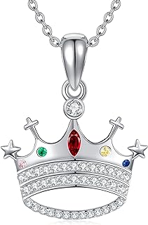 ONEFINITY Sterling Silver Crown Pendant Necklace with Adjustable Cable Chain - Vibrant & Timeless Jewelry Gift for Women and Girls