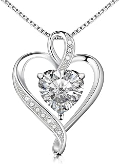 925 Sterling Silver Necklace - Exquisite Silver Jewelry for Women - Heart Pendant Silver Necklace - Birthday, Anniversary, Valentine's Day Gift for Women, Wife, Mom, Girlfriend, Lady