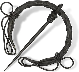 Armory Replicas™ - Hand Forged Renaissance Brooch - Medieval Iron Functional Handmade Elegant Cloak Pin Cosplay Costume Dress Up Viking Theatre Accessory