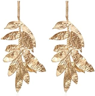 Women's Stunning Gold Leaf Cluster Dangle Earrings with Secure Push Back, Hypoallergenic Zinc Alloy Material, Ideal for Casual to Formal Looks