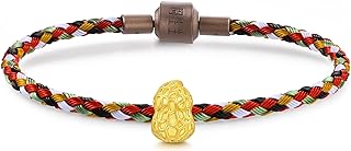 Lobster Claw Clasp 24k Solid Gold Charm Bracelet - Box Chain Design for Women - Unique Peanut Mini Shape by CHOW SANG SANG