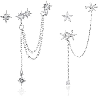 Ear Cuffs Non-Piercing Cuff Ear Rhinestone Ear Cuff Earrings Sparkling Hoop Earrings Lightweight Clip on Cartilage Earrings for Women Girls