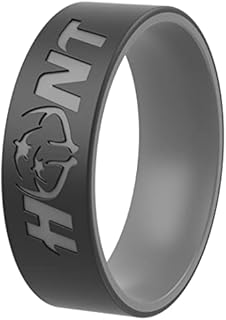 Unisex ThunderFit Silicone Hunting Wedding Ring with Hunt Band Collection Design, Size 5.5-6 (16.5mm)