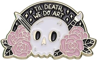 Ghost Rose Skull Brooch with Metal Pin Clasp, Unique Skeleton Design Lapel Pin, Perfect for Jackets & Hats, Unisex Halloween Accessory