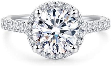 Moissanite Rings for Women True D Color 2ct Moissanite Engagement Rings for Women Promise Ring Travel Ring