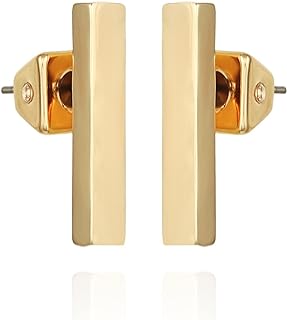 Vince Camuto Gold Tone Vertical Rectangle Bar Stud Earrings For Women