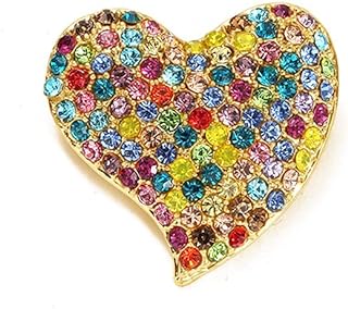 Elegant CZ Heart Brooch Pin with Pin Clasp - Chic Rhinestone Lapel Pin for Women and Teens - Perfect for Dance Parties, Weddings, and Special Occasions
