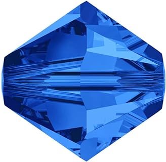 Adabele Blue Sapphire Austrian Crystal Bead Necklace with 4mm Faceted Loose Bicone Design, Perfect for Jewelry Making - 100pcs