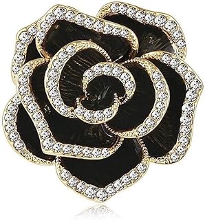 Elegant Camellia Brooch Pin for Women Girls Cubic Zirconia Crystal Flower Bouquet Brooch Lapel Pins Corsage Cardigan Sweater Coat Pin Cloth Dress Accessories Gifts for Mother's Day
