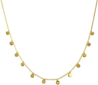 Dainty Multi Disc Choker Necklace for Women Girls Minimalist 925 Sterling Silver 14K Gold Plated Small Round Disc Coin Simple Statement Chain Adjustable Choker Necklaces Fashion Jewelry Birthday Christmas Gifts Her Bff Birthday
