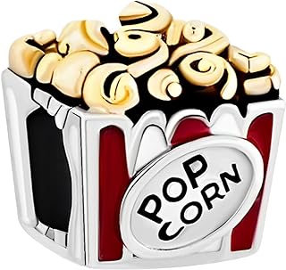 KunBead Women's Copper Food Charm Bracelet, Popcorn Bead Design, Suitable for Pandora Bracelets, Perfect Birthday Jewelry Gift